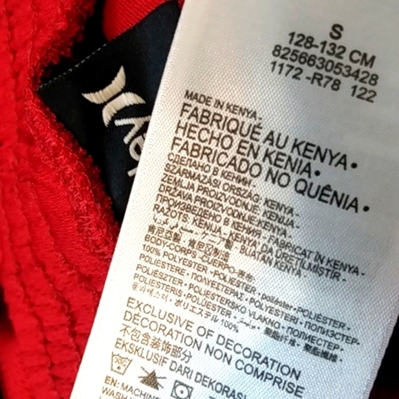 HURLEY BOYS RED BLACK BASKETBALL SKATEBOARD GYM SHORTS SIZE SMALL NWT - Picture 5 of 5